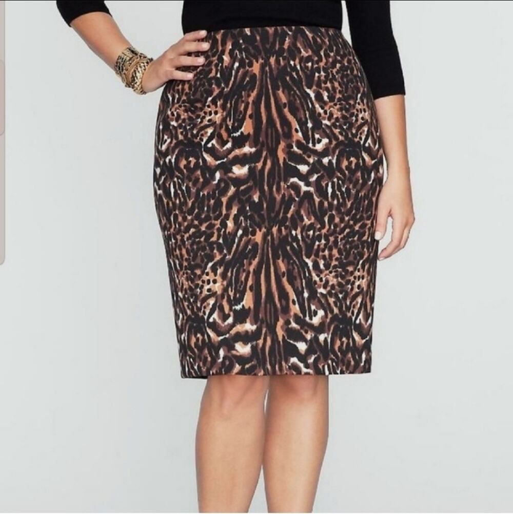 Talbots Animal Print Pencil Skirt Size 8